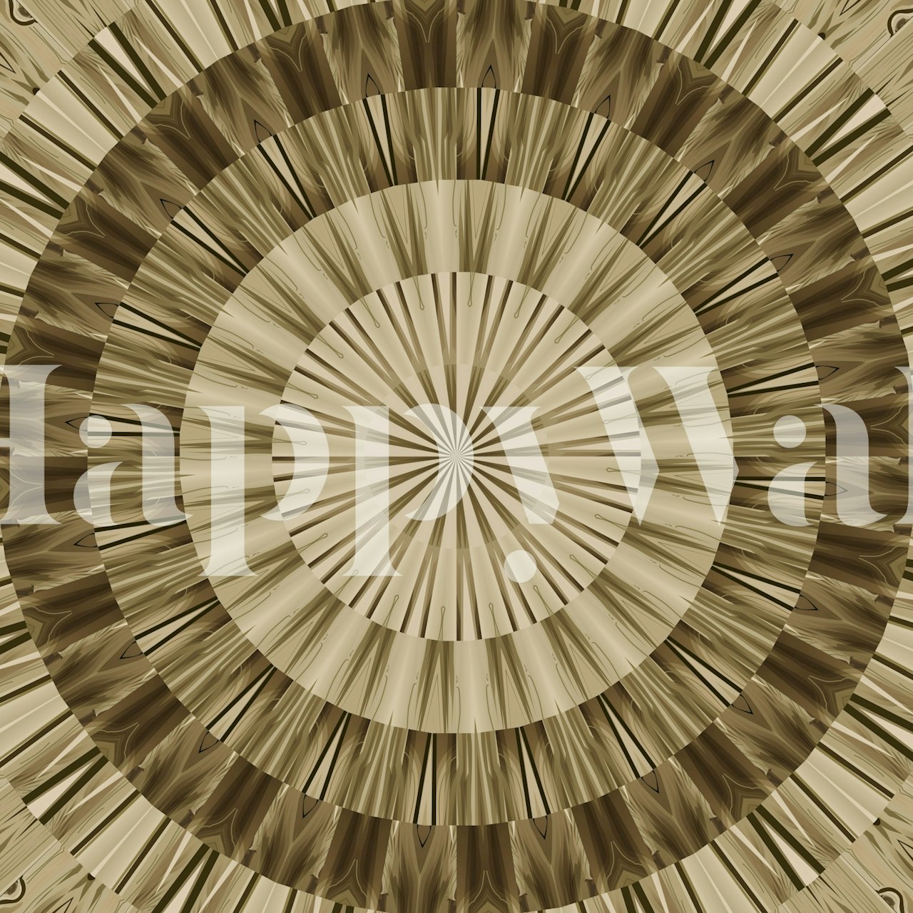 papel pintado Urban Tribal Wood Mandala en una habitación