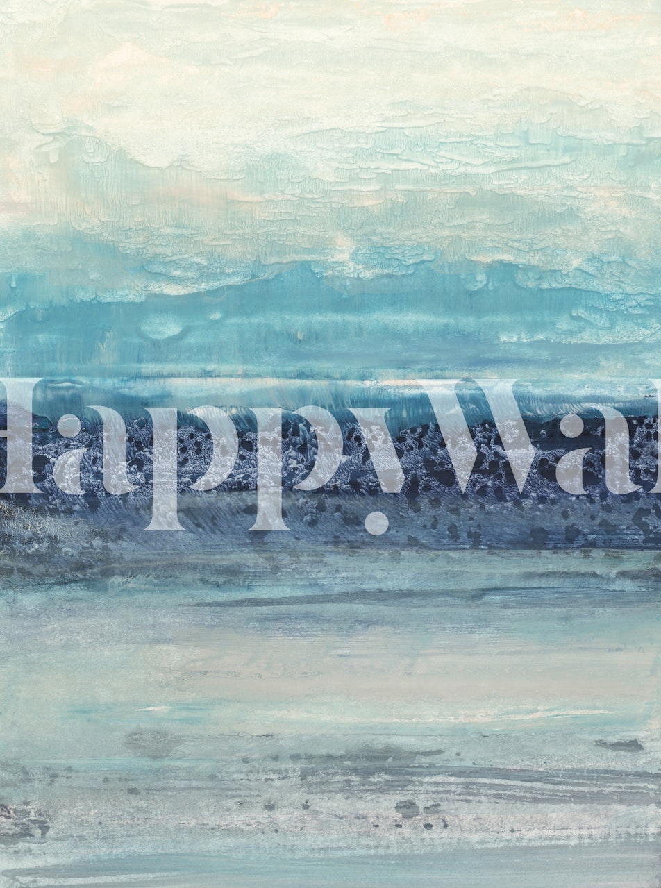 Abstract landscape in blue hues wallpaper