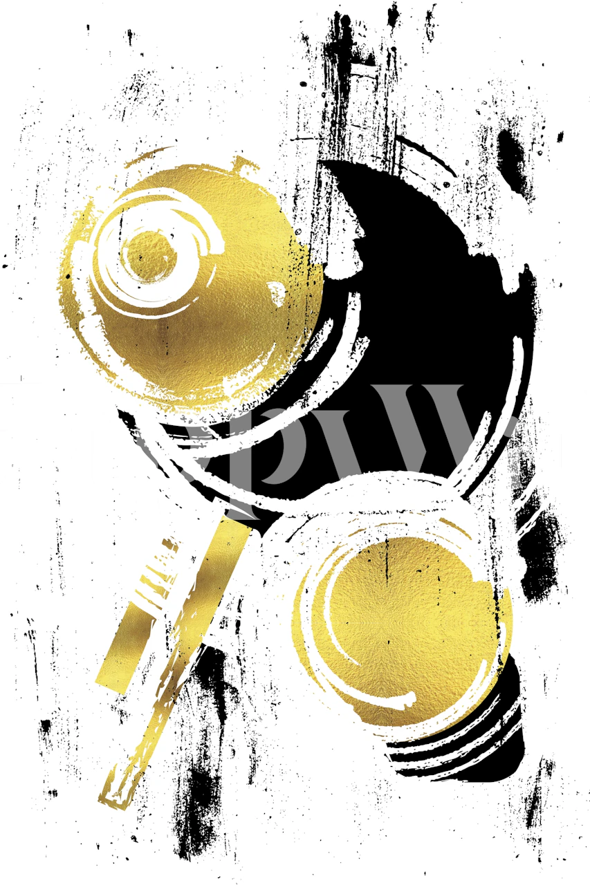 Abstract Painting No 38 z złotymi akcentami