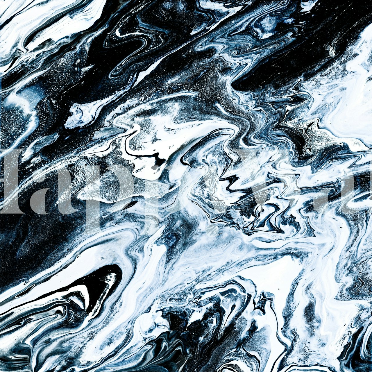 Fotomural patrón de mármol azul oscuro y blanco