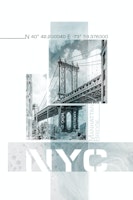 NYC Manhattan Bridge turquoise ταπετσαρία