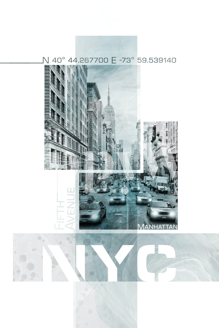 NYC Fifth Avenue Traffic tapet i et rum