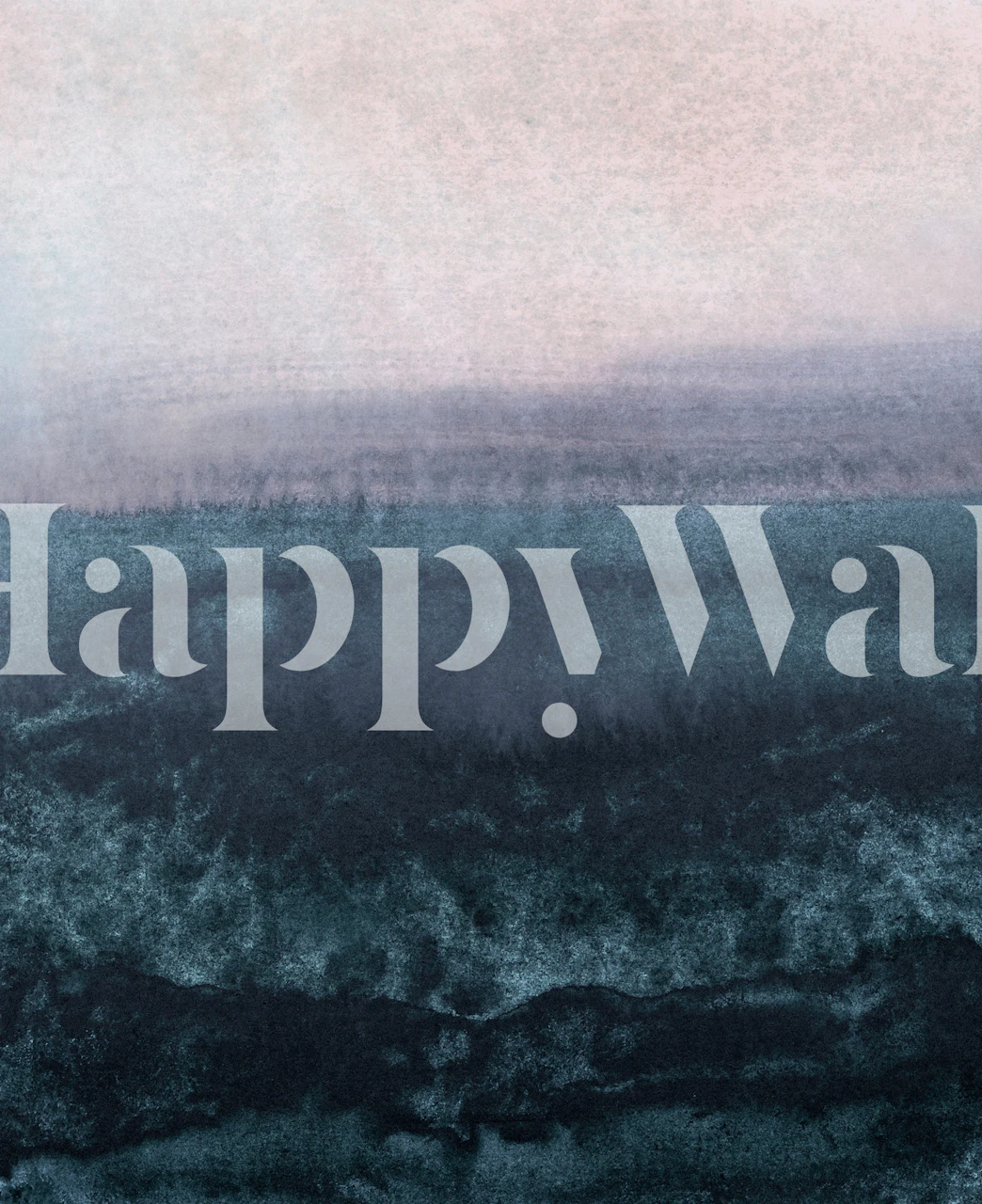 Minimalist abstract landscape in shades of blue and gray wallpaper