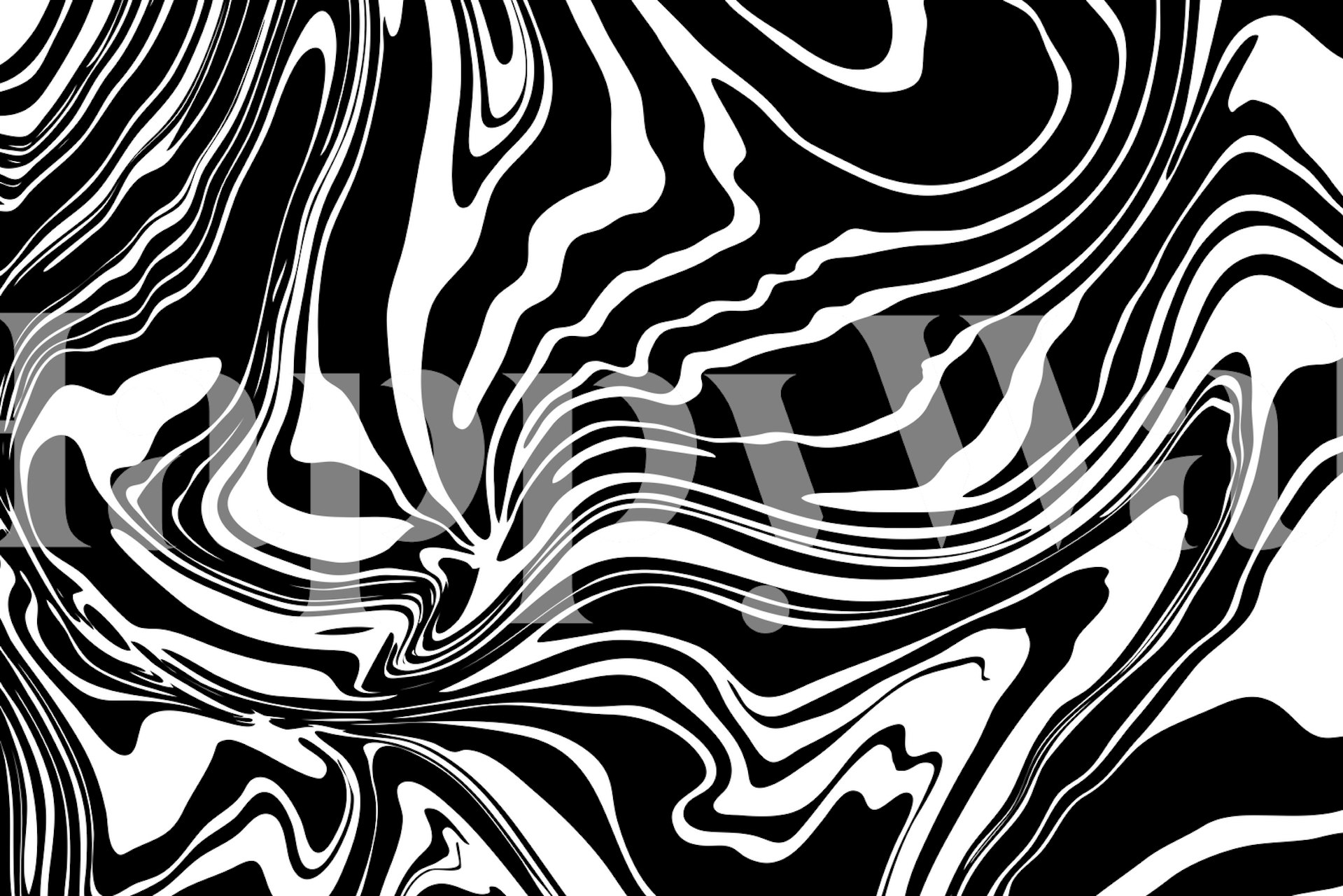 Black and white swirling marble pattern wall mural