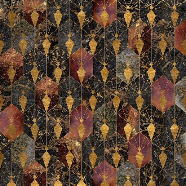 Colorful Hexagons Art Deco