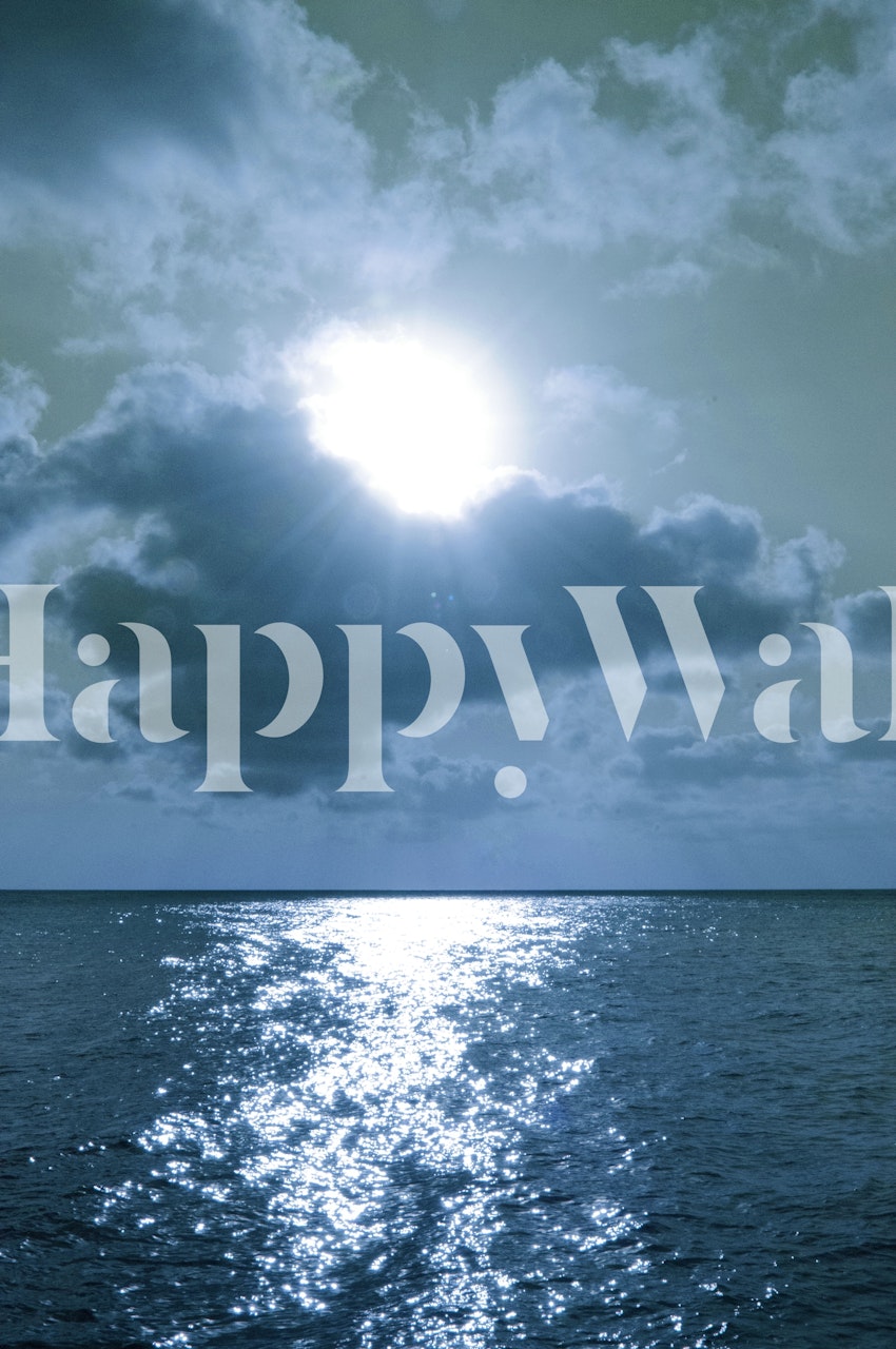 Fotomurais paisagistícos Pôr do sol caribenho com o sol refletindo nas ondas do oceano