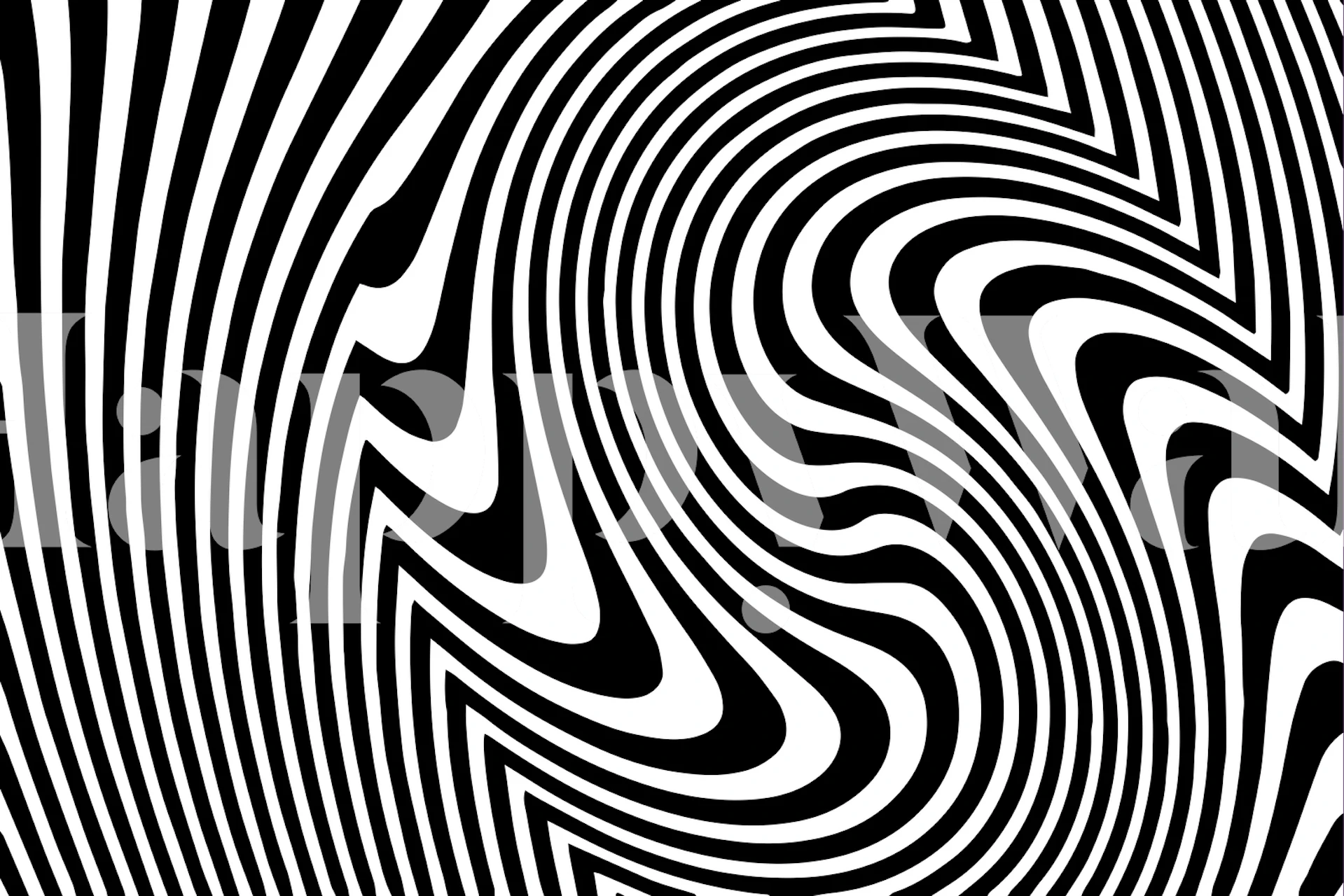 Black White Retro Waves wallpaper in a room