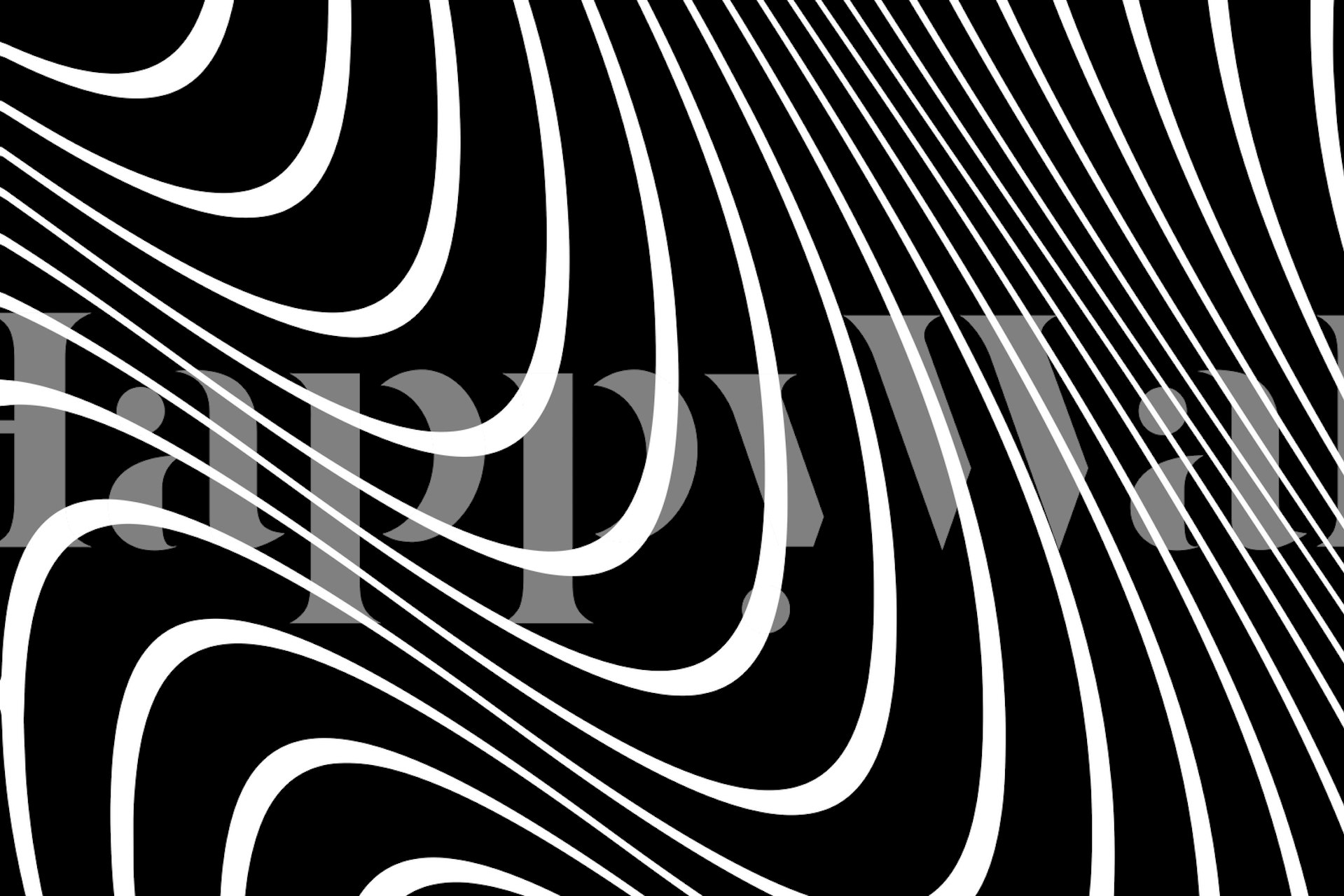 Black and White Retro Lines Wallpaper | Happywall