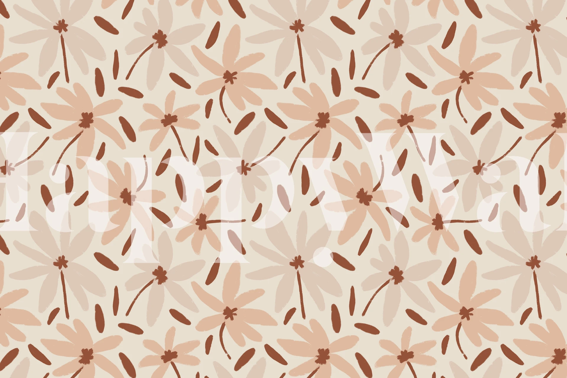 Padrão floral pastel sutil para fotomural vinílico de parede