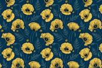 Yellow poppies and ladybugs tapeta