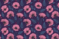 Pink poppies and ladybugs tapeta