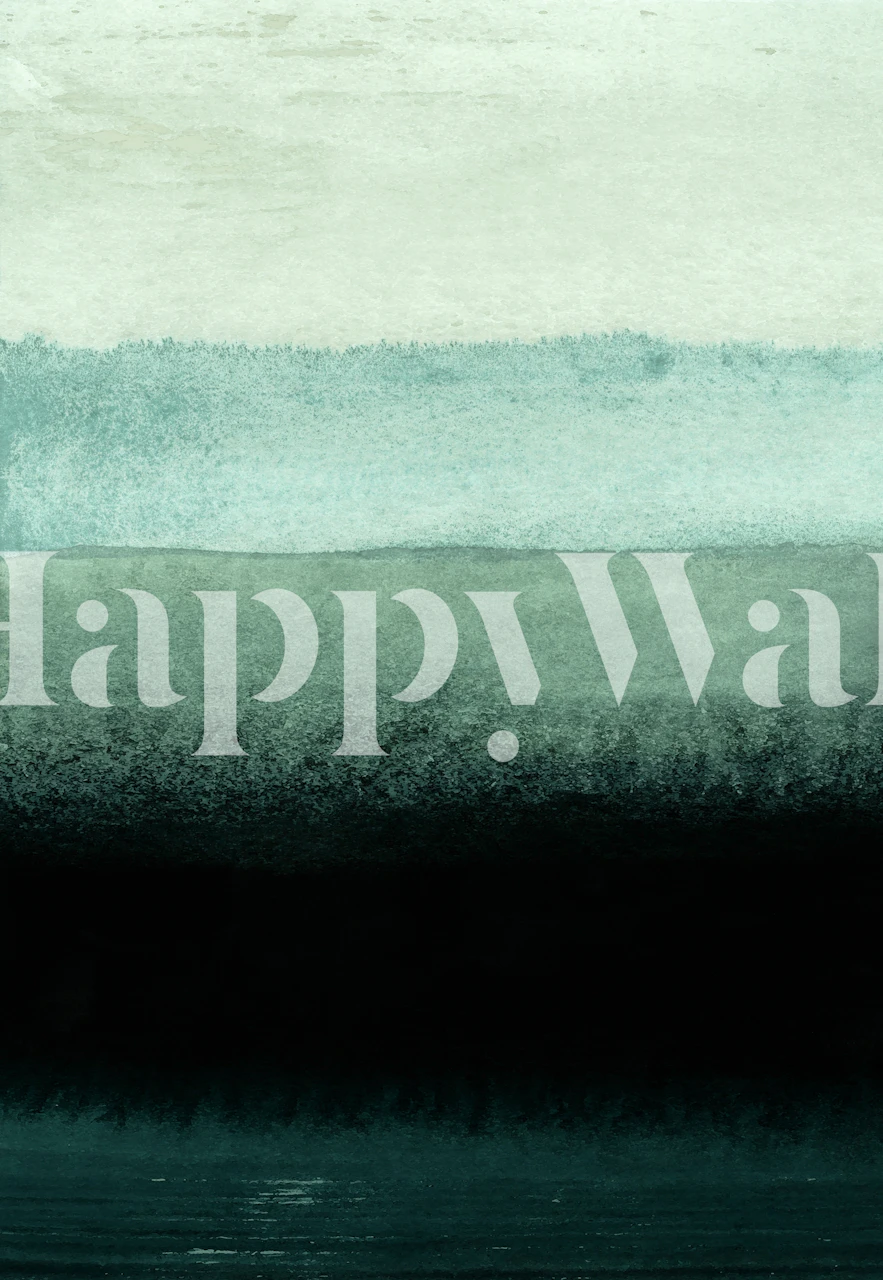 Layered green watercolor pattern wallpaper