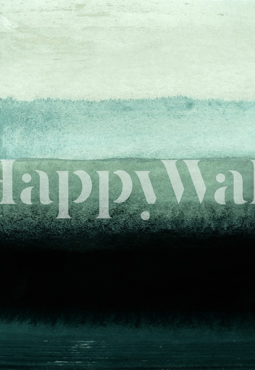 Layered green watercolor pattern wallpaper