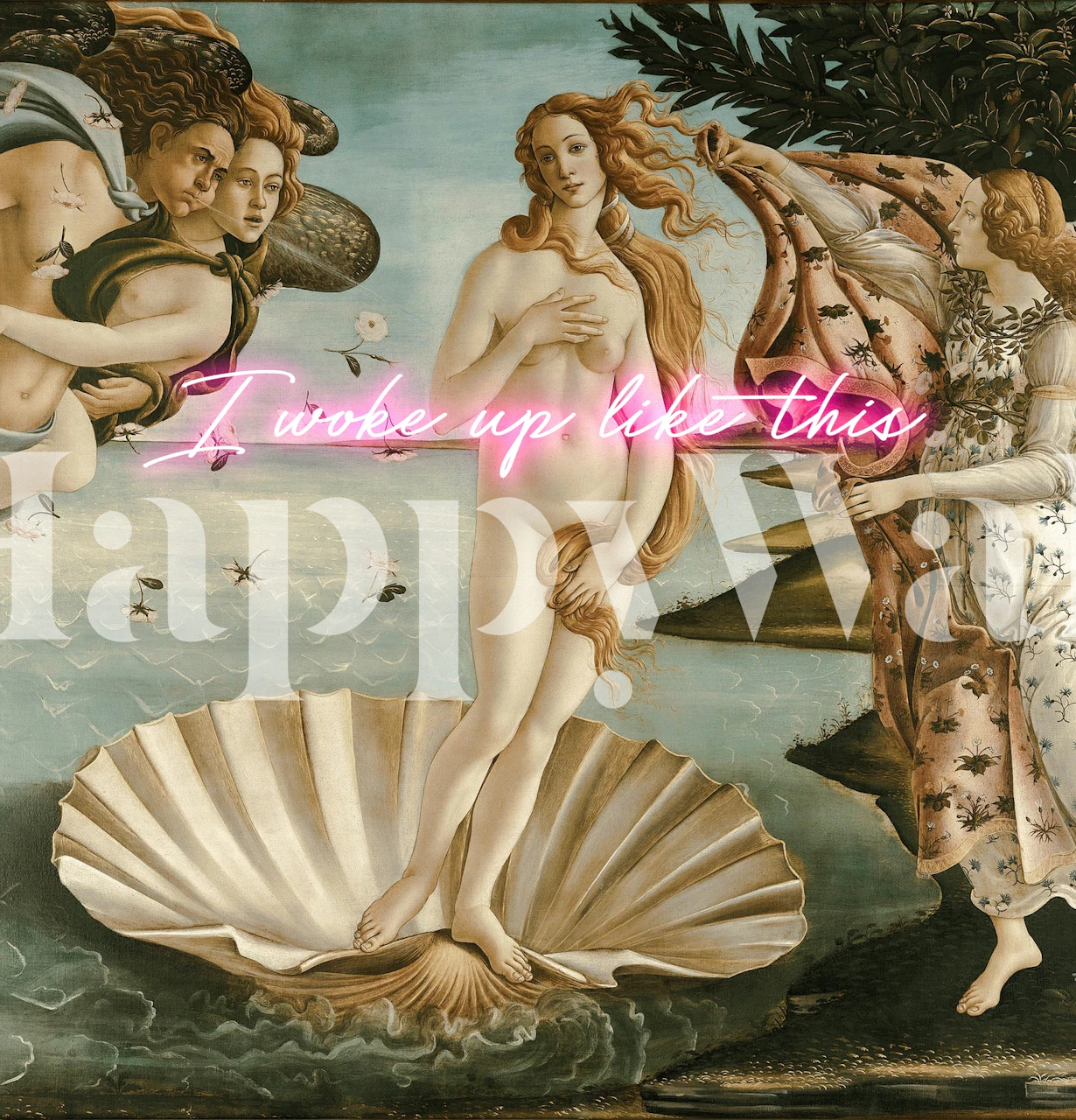 Birth of Venus Neon wallpaper in a room