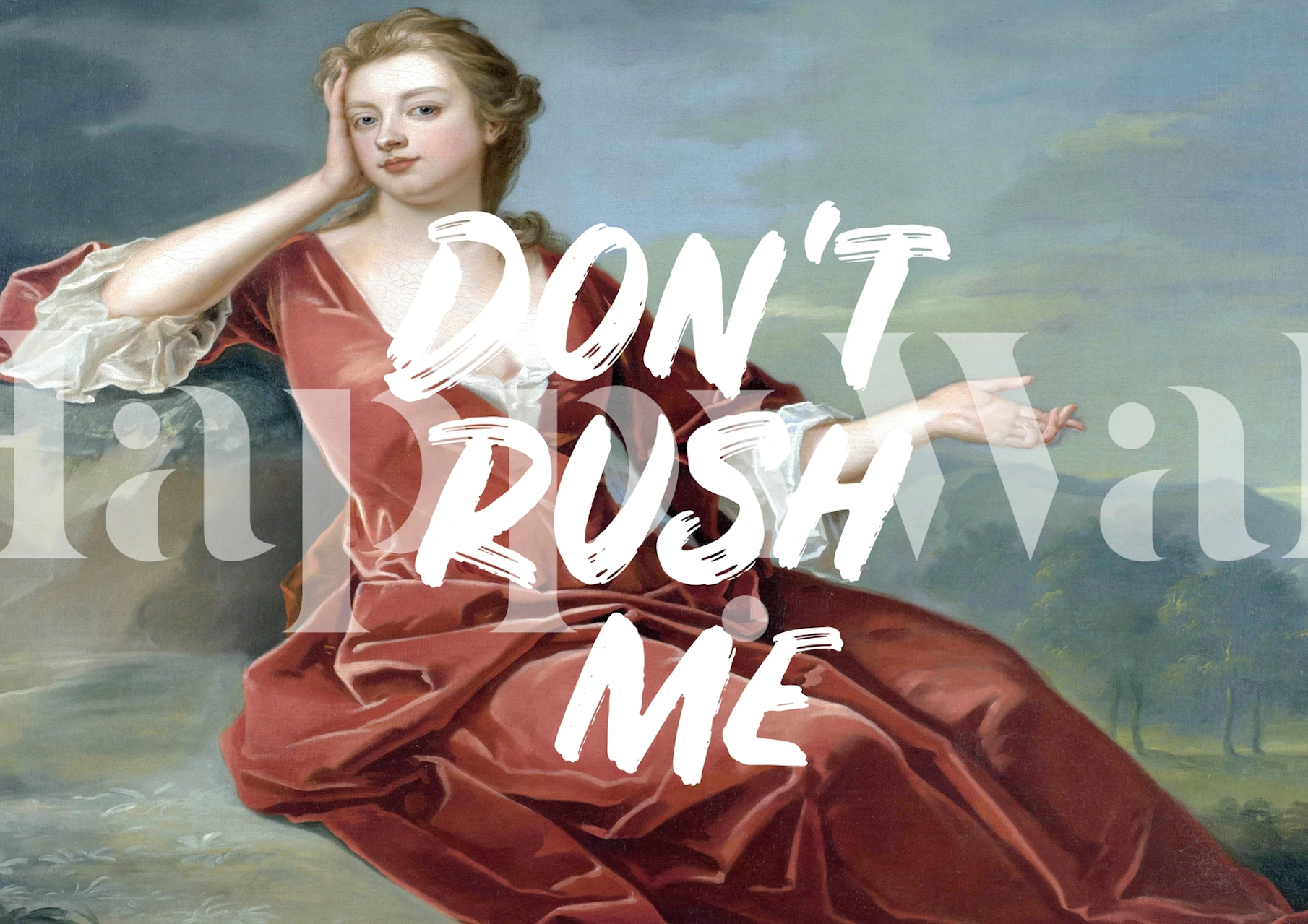 Don't Rush Me Altered Art White tapeta w pokoju
