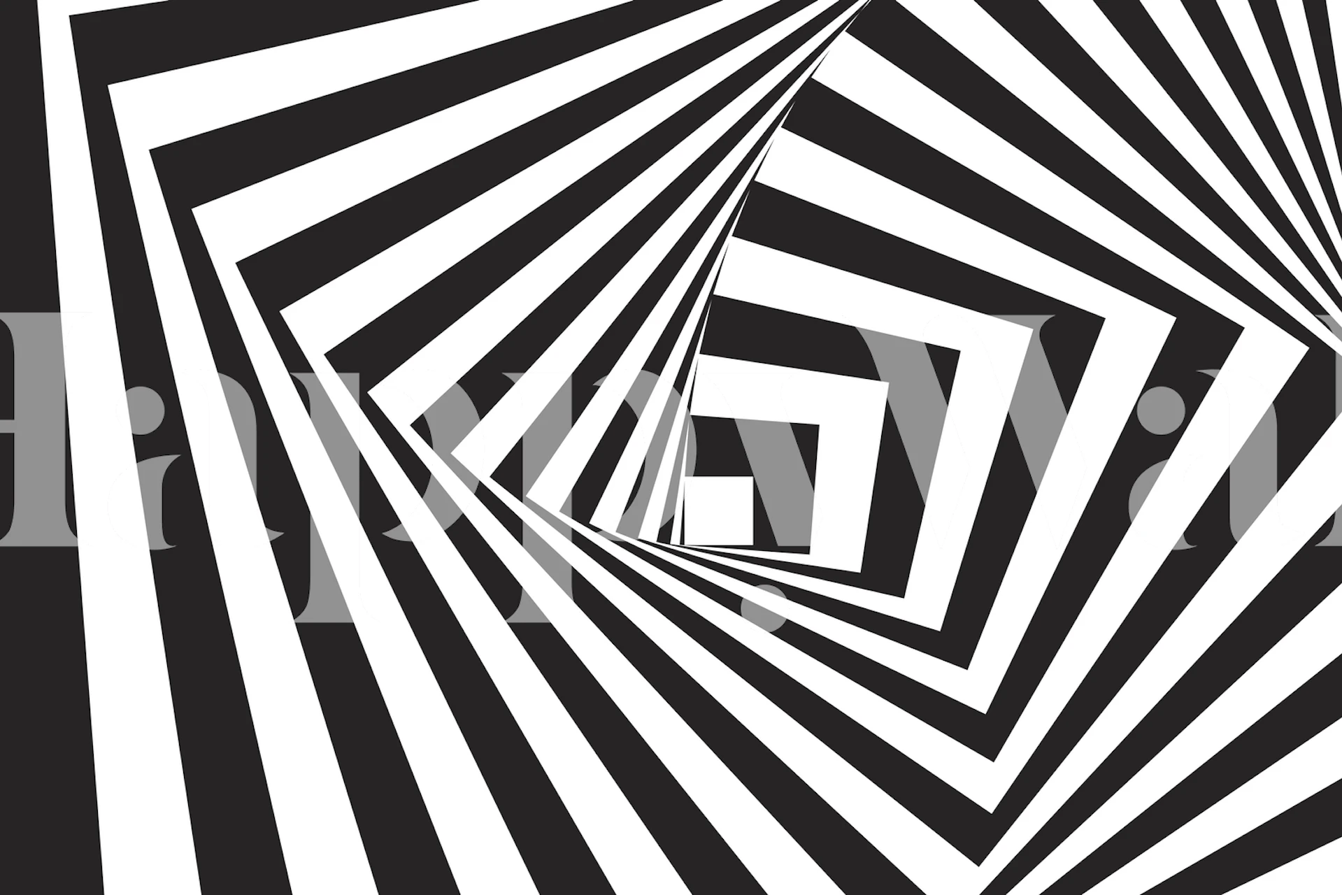 Moderne 3D svart og hvit Op Art tapet