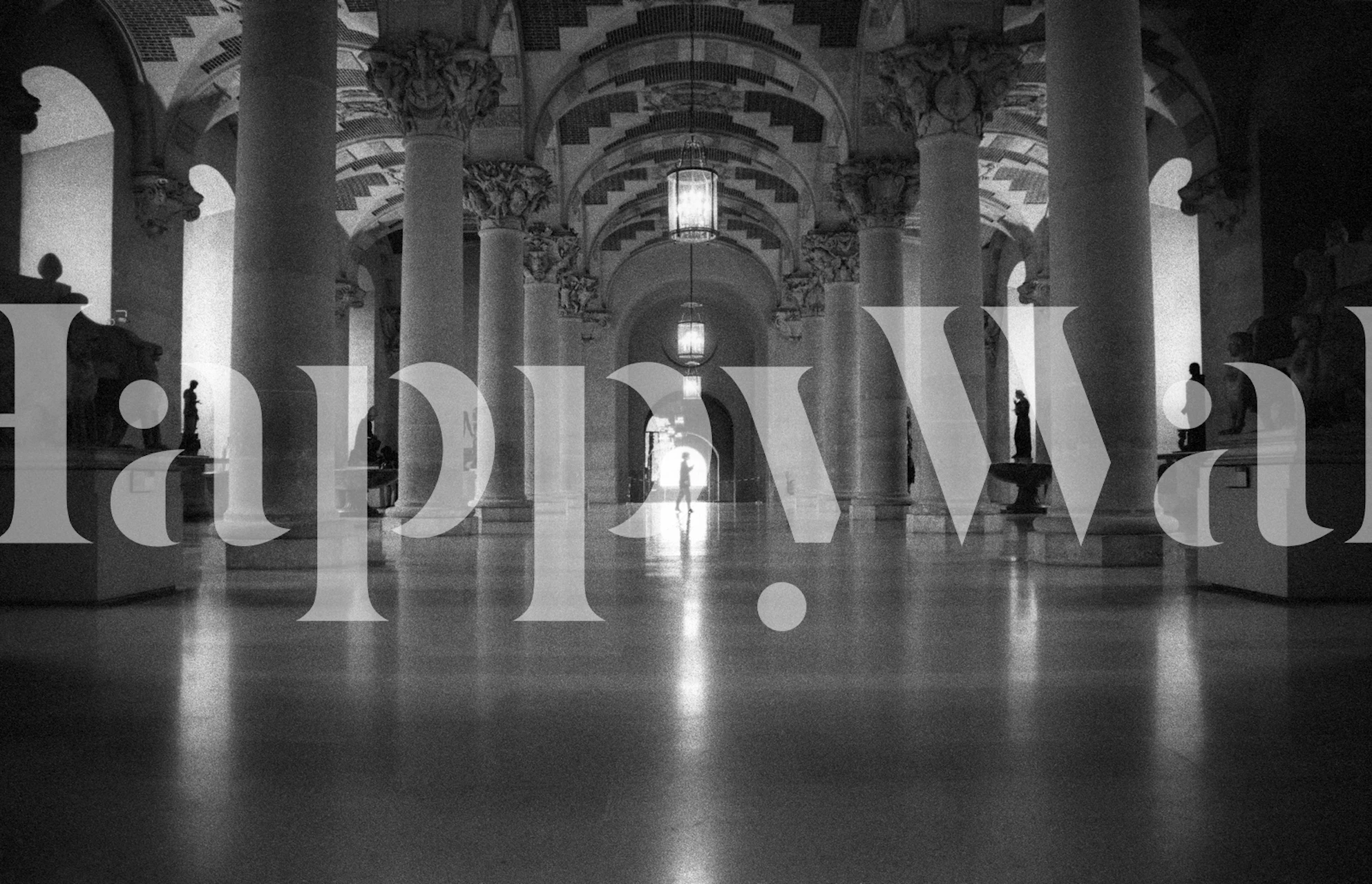 Lost inside the Louvre wallpaper design