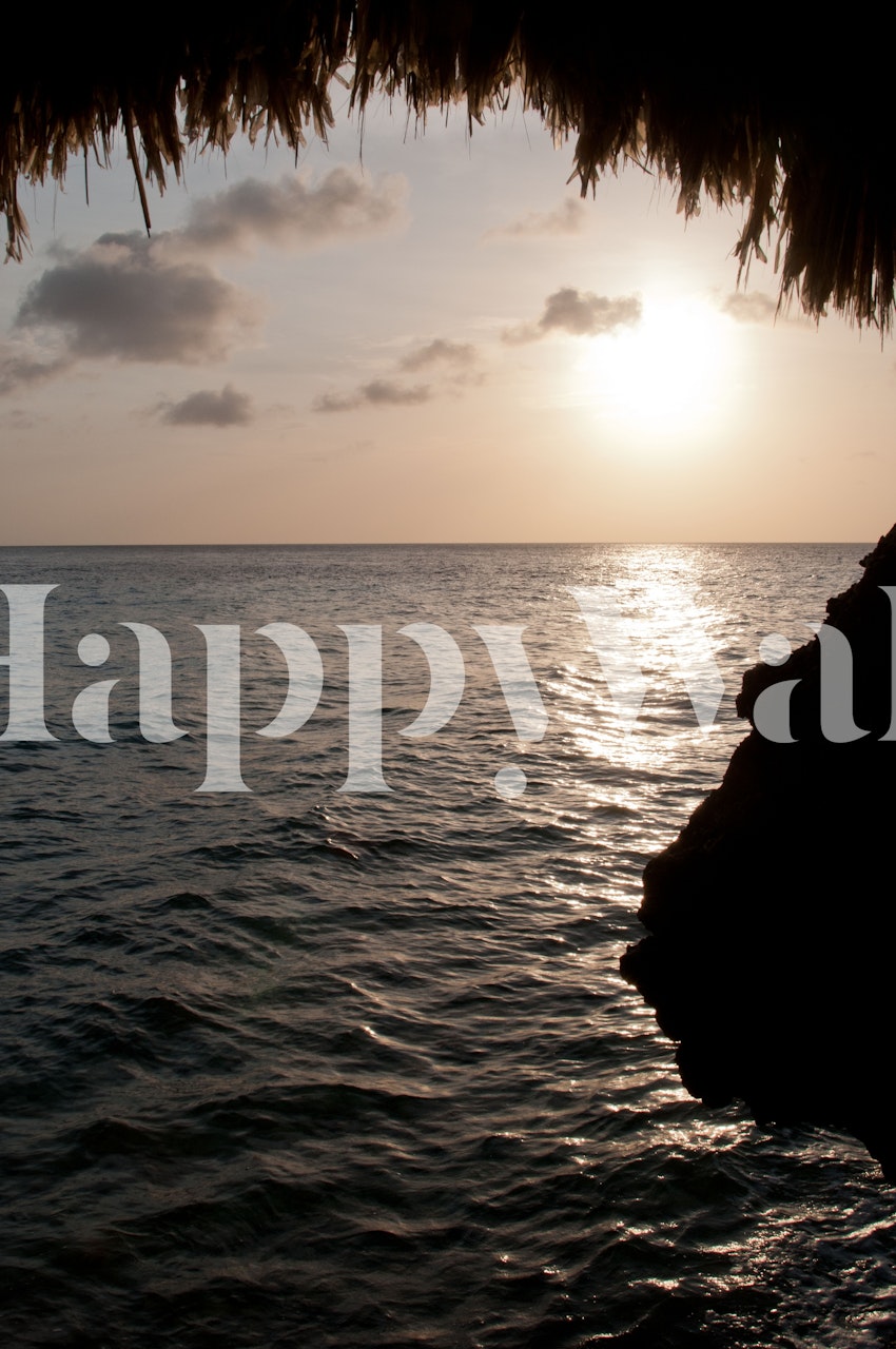 Sunset ocean view with soft colors and serene waves wallpaper