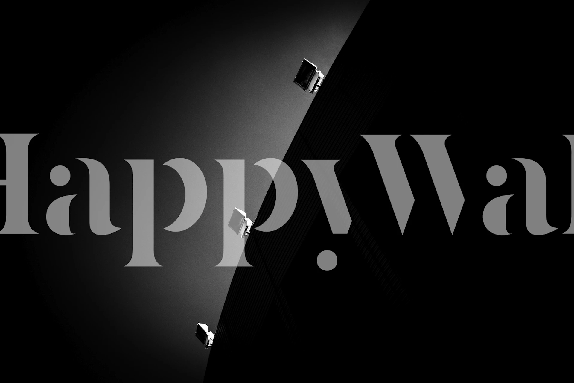 Abstract black and white design with dramatic curves and lights wallpaper