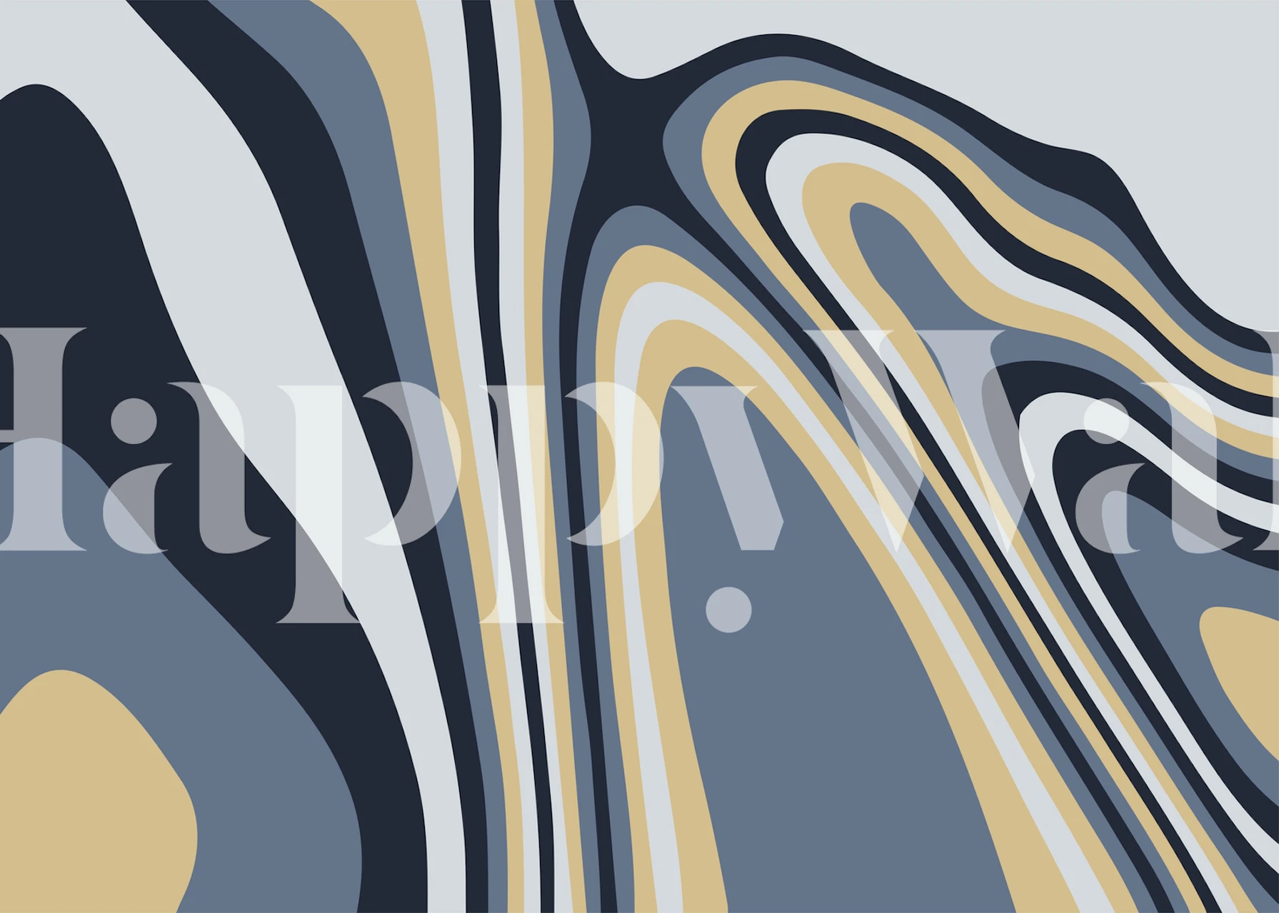 Papel de parede Abstract Organic XI aplicado em um quarto