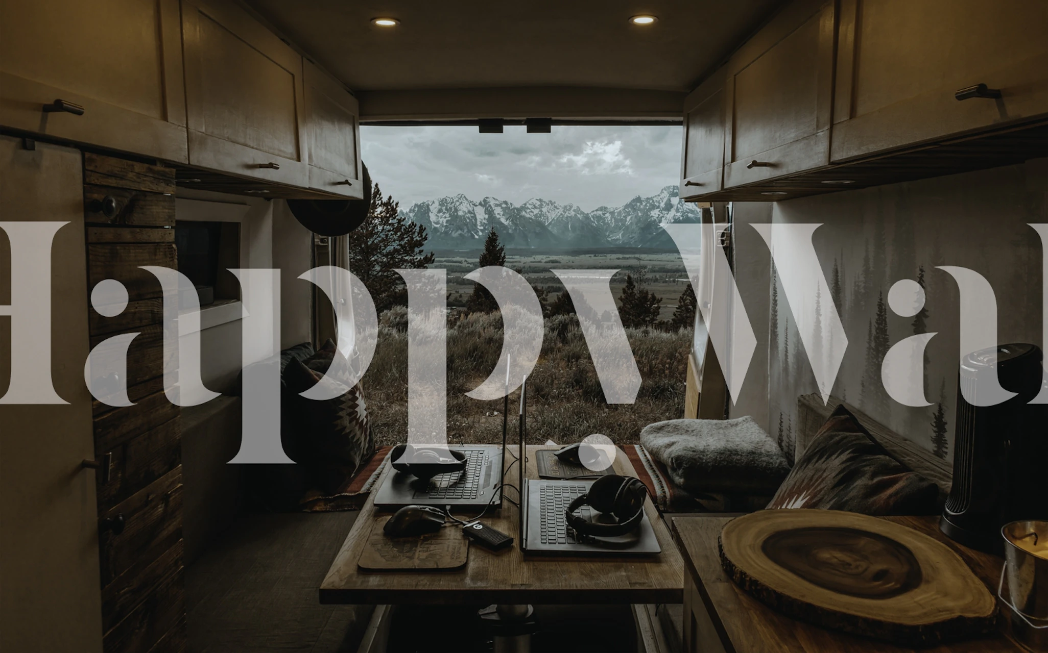 Scenic Vanlife Camper Van Bergzicht behang - Grand Teton Thema