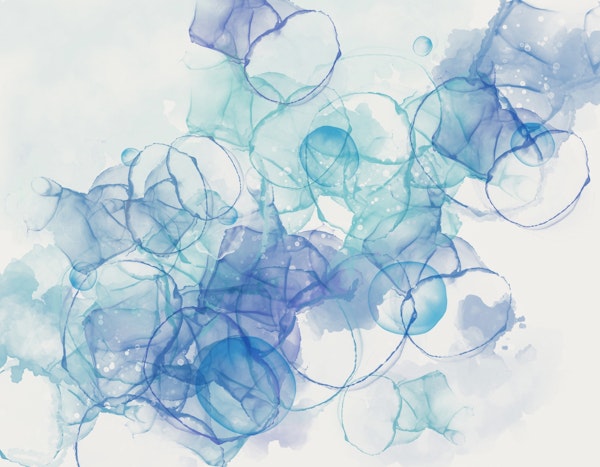 Blue Alcohol Ink Bubbles