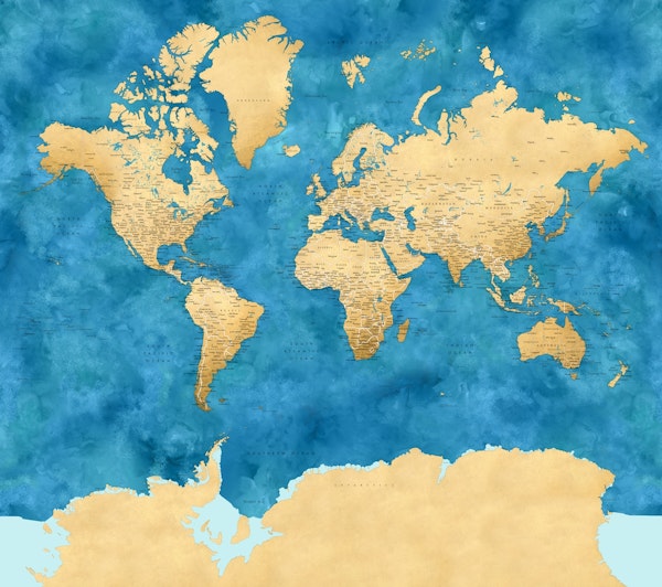 World map Ernestt Antarctica
