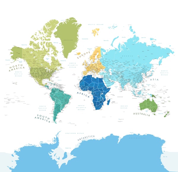 World map Elisenda Antarctica