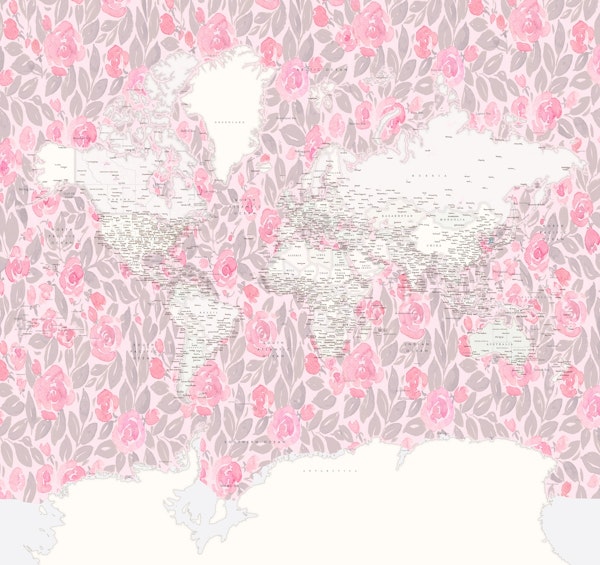 World map Pehna Antarctica