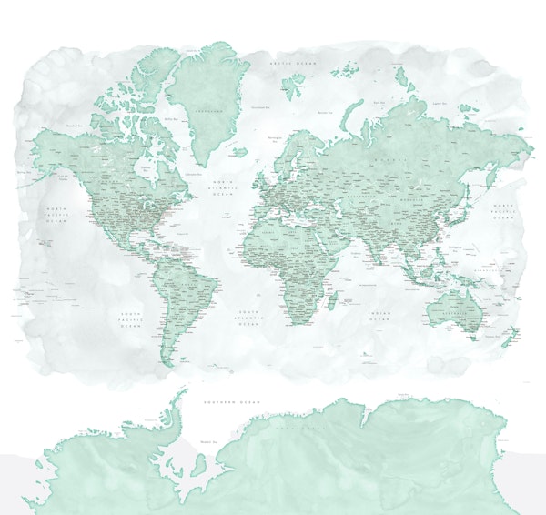 World map Uzuri Antarctica