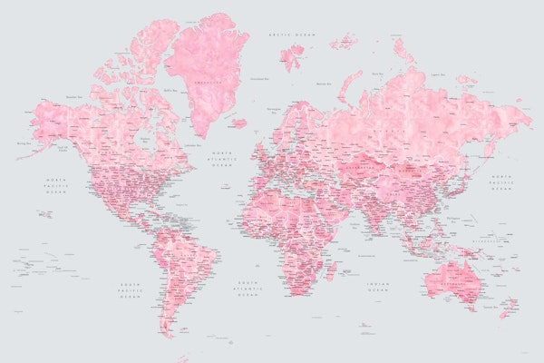 Detailed world map Odelya