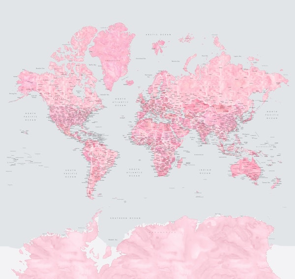 World map Odelya Antarctica