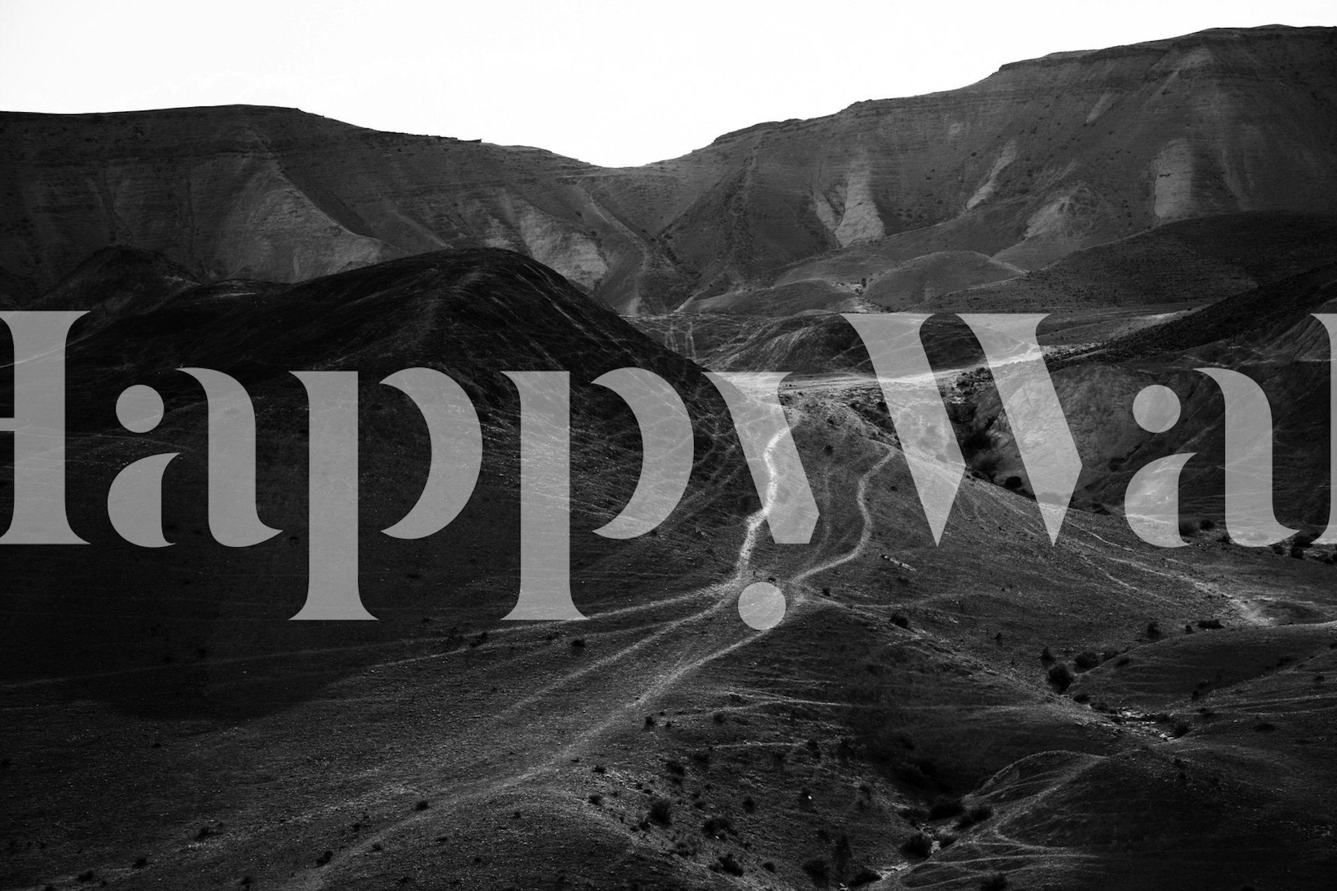 Black and white mountain landscape wallpaper