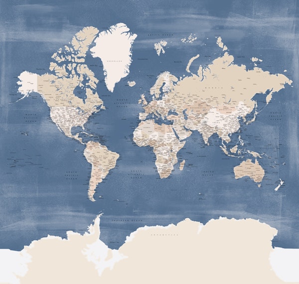 World map Oysin Antarctica