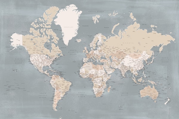 Detailed world map Landers