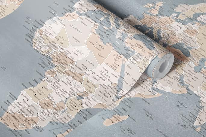 World map Landers Antarcticawallpaper roll