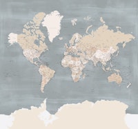 World map Landers Antarctica papiers peint