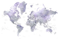 Detailed world map Lilas tapete