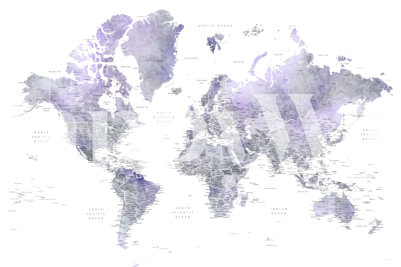 Purple World Map Wallpaper