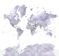 World map Lilas Antarctica tapetit