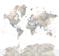 World map Habiki Antarctica tapetit