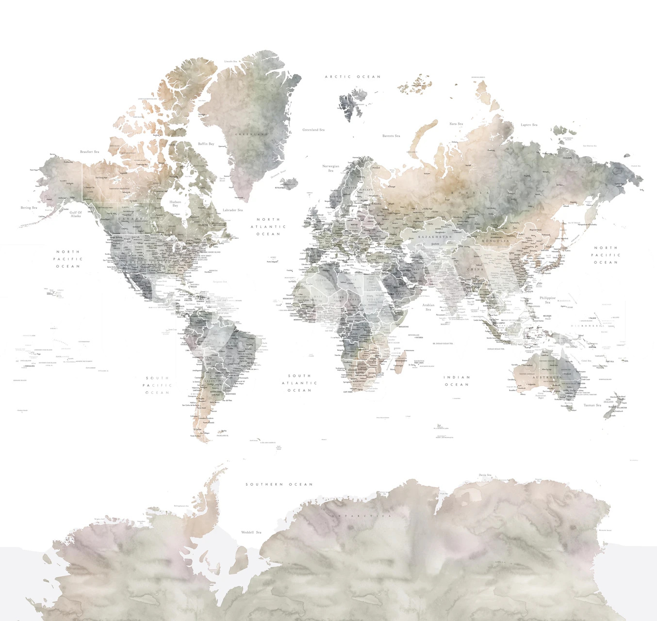 World Map Habiki Antarctica tapeta v místnosti