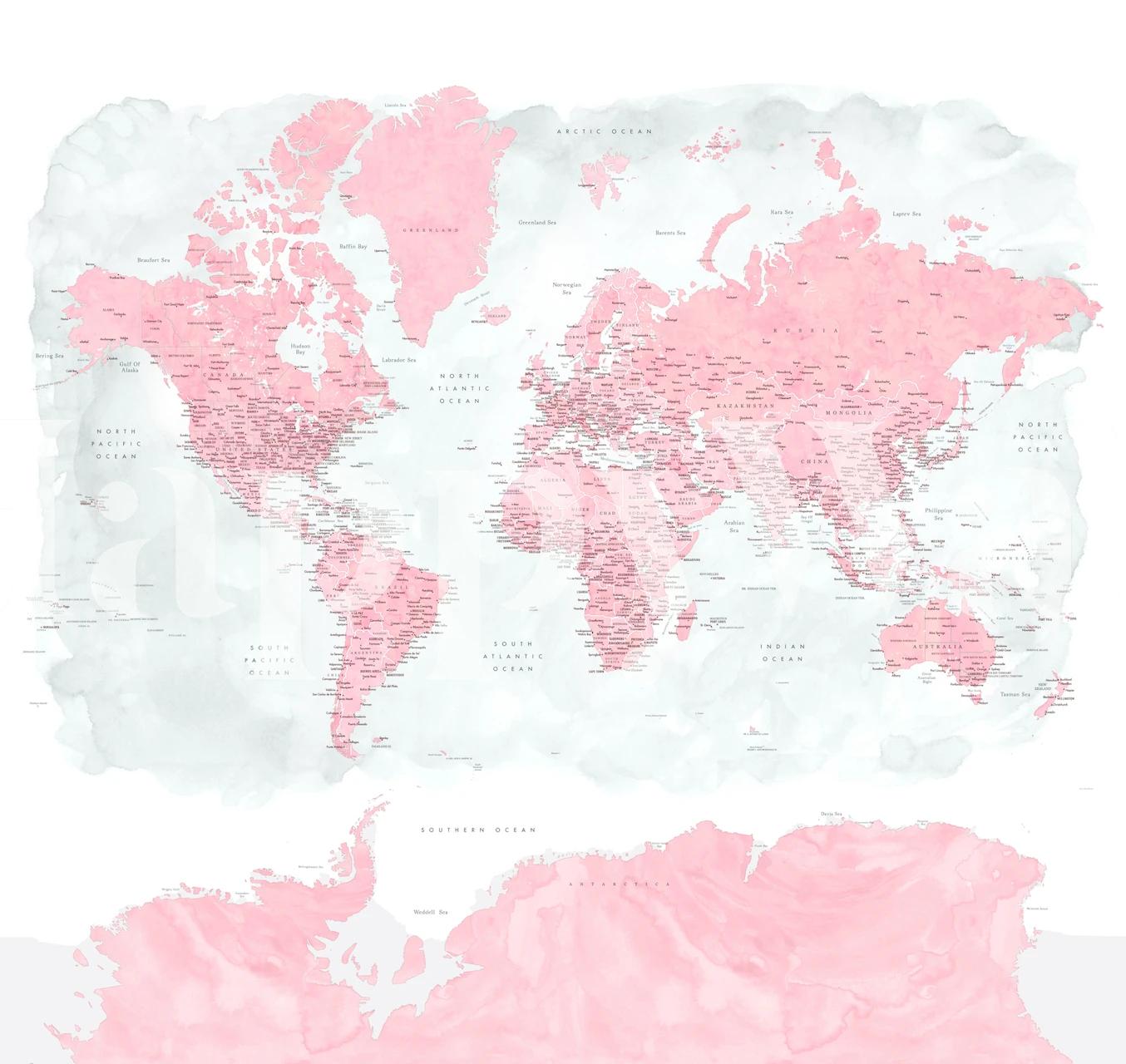 World map Gopi Antarctica tapeta w pokoju