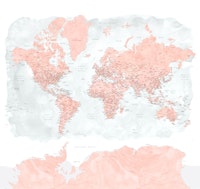 World map Lynnette Antarctica ταπετσαρία