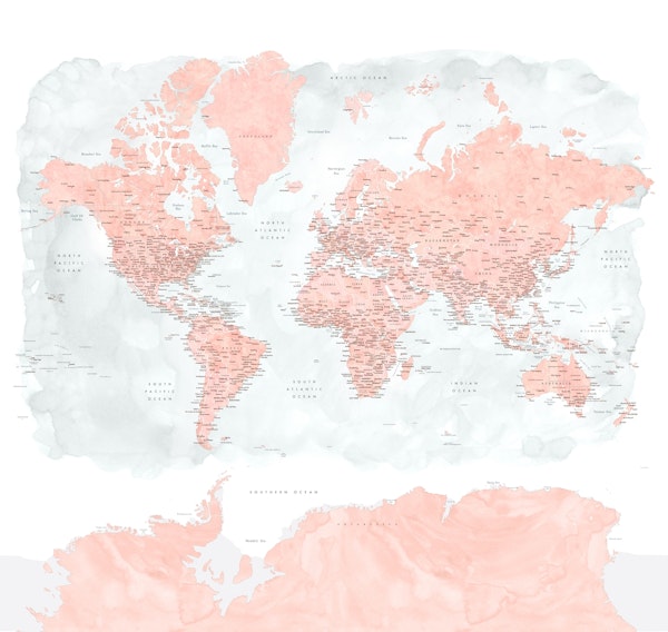 World map Lynnette Antarctica