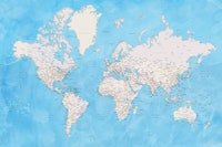 Detailed world map Benning behang