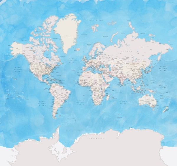 World map Benning Antarctica