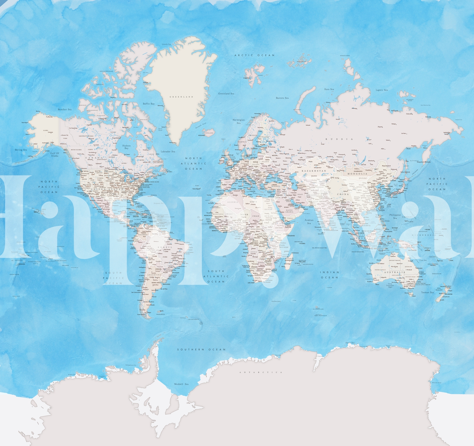 World Map Benning Antarctica Wallpaper | Happywall