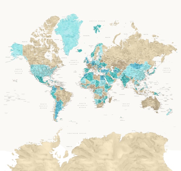 World map Phillipa Antarctica