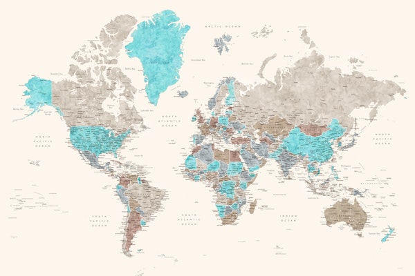 Detailed world map Romy